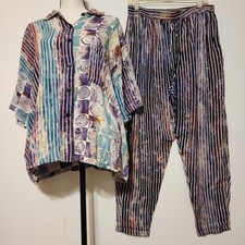 Blusa e calça vintage We Be Bop indonésia combinando volup oversized retrô Batik comprar usado  Enviando para Brazil