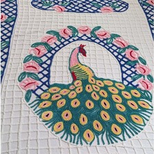 Vintage chenille peacock for sale  Woodstock