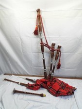 Conjunto de gaitas de foles Highland instrumento escocês irlandês cachimbo de madeira capa vermelha cachimbos de saco comprar usado  Enviando para Brazil