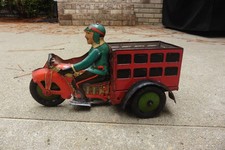 Usado, 1930s MARX Speed Boy 4 entrega lata litho corda triciclo motocicleta trabalho completo comprar usado  Enviando para Brazil