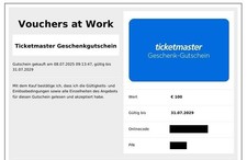 Ticketmaster 100 eur gebraucht kaufen  Alsdorf, Ferschweiler, Erzen