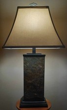 Abajur de mesa Bennington ardósia com acabamento em ardósia natural, estilo rústico, 29" H comprar usado  Enviando para Brazil