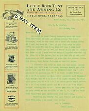 Toldo 1908 ARKANSAS papel timbrado PEQUENA BARRACA ROCK cultura acampamento FT. VALE TEXAS comprar usado  Enviando para Brazil