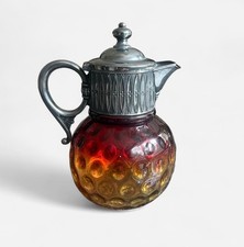 Jarro de xarope de vidro óptico antigo final dos anos 1800 New England Amberlina comprar usado  Enviando para Brazil