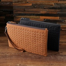 Bolsa de mão masculina de couro genuíno feita à mão carteira alça de pulso porta-cartão comprar usado  Enviando para Brazil