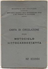 Libretto circolazione motobi usato  Sarzana