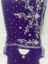 Purple silver sari for sale  COVENTRY