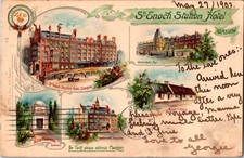 Cartão postal Glasgow Escócia St. Enoch Station Hotel Burns' Cottage Mausoléu comprar usado  Enviando para Brazil