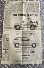 FRETE GRÁTIS Anúncio de Carro Jornal Canadense 1991 Suzuki Samurai Swift Denim Machine 4x4, usado comprar usado  Enviando para Brazil