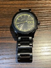 Usado, Relógio masculino Diesel preto aço inoxidável mostrador amarelo 10BAR quartzo DZ tamanho grande comprar usado  Enviando para Brazil