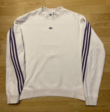 Usado, Moletom Adidas Originals FM1519 listra lateral solto branco roxo M comprar usado  Enviando para Brazil