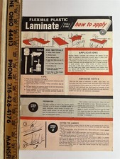 Folha de instruções de aplicação laminado vintage década de 1940 1950 comprar usado  Enviando para Brazil