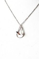 Colar pingente feminino Mikimoto vintage prata tom folha de pérola cultivada lágrima comprar usado  Enviando para Brazil