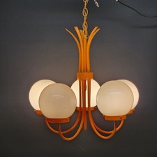 Candelabro atômico laranja luminária de teto 5 tons redondos brancos 22"d x 19"h comprar usado  Enviando para Brazil