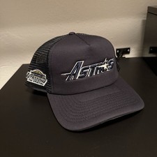 Chapéu caminhoneiro ajustável Snapback Houston Astros New Era 9FORTY A-Frame azul marinho comprar usado  Enviando para Brazil