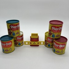 Latas Play-Doh e ferramenta divertida de fábrica 6 latas vazias vintage 1968 artesanato arco-íris LEIA comprar usado  Enviando para Brazil