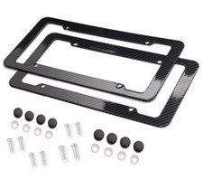 Conjunto de 2 peças de plástico fibra de carbono placa de licença quadro capa frontal e traseira nova comprar usado  Enviando para Brazil
