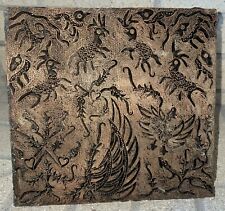 Sello de cobre Tjap Cap Chop ANIMALES Batik artesanal 8,25" hecho a mano Indonesia, usado segunda mano  Embacar hacia Argentina