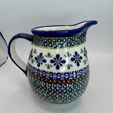 Jarro pequeno de cerâmica polonês rosa azul flor mosaico 5,5” H comprar usado  Enviando para Brazil