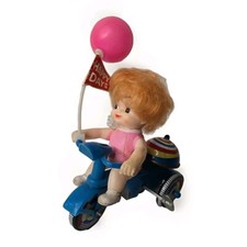 Usado, Antigo SU Brinquedo de Lata Happy Days Menina Loira Bandeira Balão Litho Wind-up Triciclo comprar usado  Enviando para Brazil