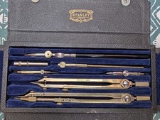 Juego de instrumentos de dibujo vintage navegación geometría dibujante Stanley London segunda mano  Embacar hacia Mexico