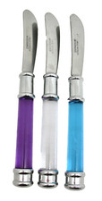 Espalhador de facas de queijo manteiga 3 CAMBRIDGE Lucite cabo acrílico aço inoxidável, usado comprar usado  Enviando para Brazil