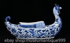 Estátua de lavagem de navio fênix flor de porcelana branca azul chinesa marcada 16" comprar usado  Enviando para Brazil