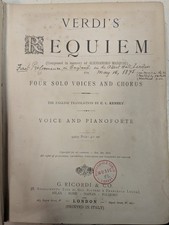 Verdi requiem voice for sale  BRADFORD