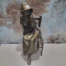 Estátua de mulher sentada assinada escultura de bronze Ponzanelli Mujer Sentada comprar usado  Enviando para Brazil