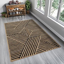Usado, Tapete de juta preto trançado à mão geométrico kilim sala de estar cozinha tapete 4x6 comprar usado Usado, Tapete de juta preto trançado à mão geométrico kilim sala de estar cozinha tapete 4x6 comprar usado  Enviando para Brazil