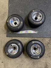 Usado, Conjunto de 4 rodas e pneus de corrida de kart 5” diâmetro padrão americano comprar usado  Enviando para Brazil