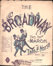 1895 THE BROADWAY TWO STEP MARCH partitura solo piano antigo THEO F. MORSE comprar usado  Enviando para Brazil