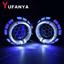 Favo De Mel 2.5" Bixenon Hid Projetor Lente Dual Led Angel Eye Farol retrofit comprar usado  Enviando para Brazil