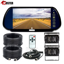 Monitor de espelho retrovisor 7" + 2x câmera CCD invertida infravermelho kit 4 pinos reboque caravana comprar usado  Enviando para Brazil