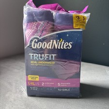 Usado, GoodNites Tru-Fit Kit Menina 2 Roupa Interior Real 5 Inserção Descartável G/XL Aberta comprar usado  Enviando para Brazil