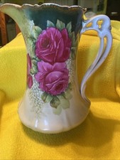 Usado, Jarro bávaro antigo com rosas pintadas à mão. Final dos anos 1800 ou início dos anos 1900 comprar usado  Enviando para Brazil