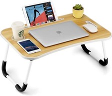 Mesa dobrável para laptop, mesa de colo portátil mesa cama bandeja cor madeira comprar usado  Enviando para Brazil