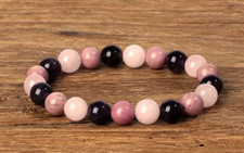 Bracelet perles rhodonite d'occasion  Bordeaux-
