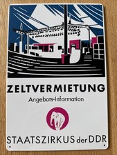 Blechschild ddr staatszirkus gebraucht kaufen  Duisburg