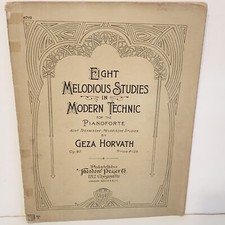 Partituras antigas de 1907 oito estudos melodiosos em técnica moderna para piano comprar usado  Enviando para Brazil