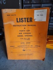 Lister instruction manual for sale  NEWPORT