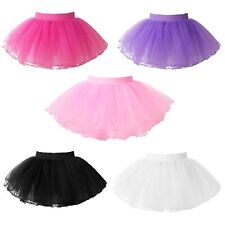 Saia tutu dança malha infantil meninas cor sólida 4 camadas tule dança balé Reino Unido comprar usado  Enviando para Brazil