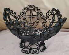 Pedestal de cesta de frutas de metal design de pergaminho de ferro forjado sólido feito na Espanha comprar usado  Enviando para Brazil
