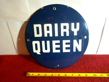 PLACA PUBLICITÁRIA VINTAGE 10 pol DAIRY QUEEN SORVETE CÚPULA METAL PORCELANA -Z408 comprar usado  Enviando para Brazil