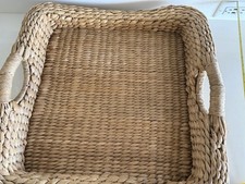 Bandeja quadrada de ráfia vintage com alças 22,5” comprar usado  Enviando para Brazil