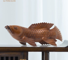 Estátua Arowana de peixe dragão da sorte cobre puro porcelana 20,5 pol. comprar usado  Enviando para Brazil