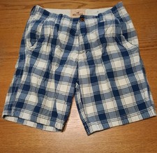 Bermuda Hollister Masculina Tamanho 31 Azul Xadrez 9" Algodão Botão Fly Chino Preppy comprar usado  Enviando para Brazil
