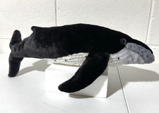Usado, Brinquedo de pelúcia Wyland jubarte baleia bicho de pelúcia realista 18" preto cinza branco comprar usado  Enviando para Brazil