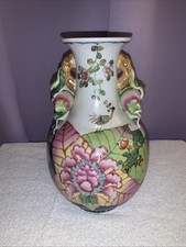 Vaso de porcelana vintage oriental folha de tabaco muito decorativo comprar usado  Enviando para Brazil
