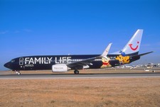 Slide original B. 737-8K5 OO-JAF TUI fly Belgium "Hotéis Vida Familiar" 17 de novembro comprar usado  Enviando para Brazil